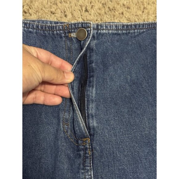 Womens Vintage Maxi Denim Skirt Slit Front Pencil Skirt Frayed Hem Boho Sz 10P - Picture 6 of 8